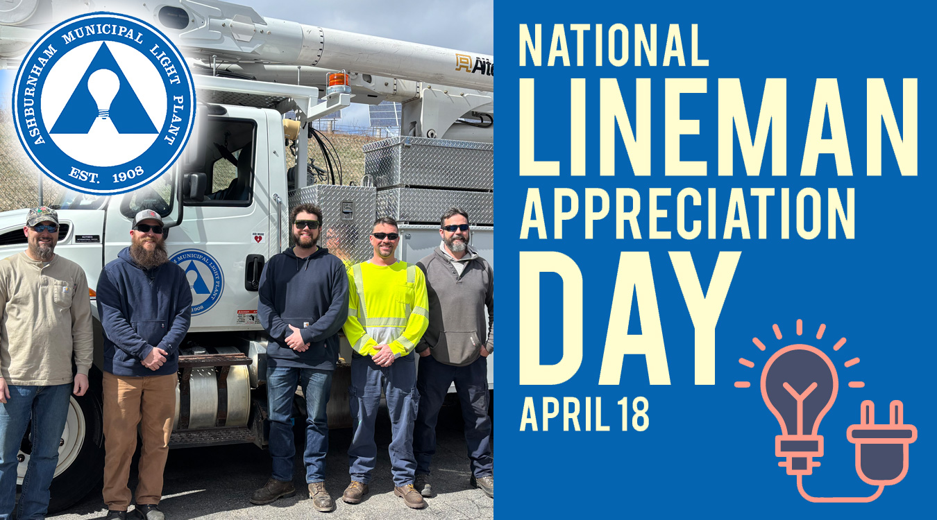 AMLP National Lineman Appreciation Day graphic of linemen high on a pole