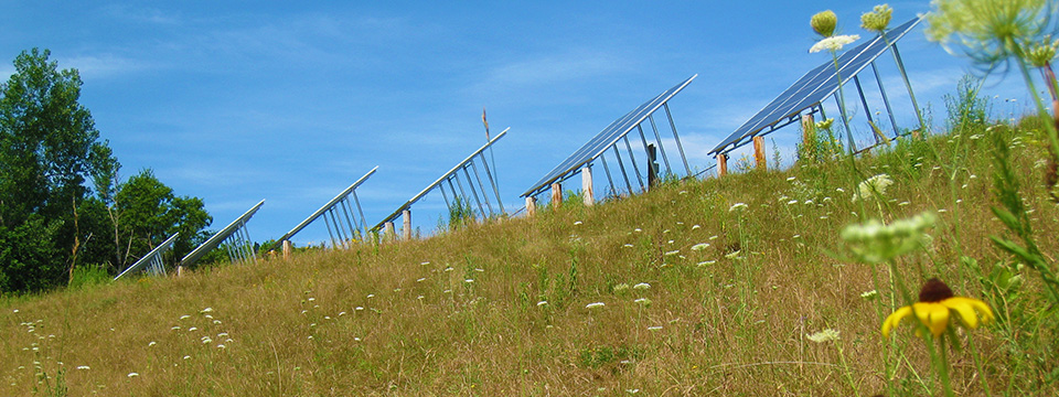 The AMLP Solar Power Field adjacent to Landry Field.